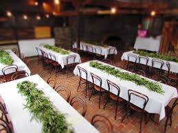 Lush Green Foliage Garlands As Wedding Table Runners Using Olive Eucalyptus Rosemary A Hunter Green Wedding Table Runners Wedding Wedding Table Centerpieces
