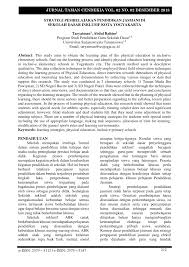 Jember (heru hendriyanto, 2004) keterampilan guru pendidikan jasmani dalam menggunakan variasi mengajar di smpn kec. Pdf Strategi Pembelajaran Pendidikan Jasmani Di Sekolah Dasar Inklusif Kota Yogyakarta