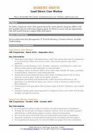 Direct Care Worker Resume Samples Qwikresume