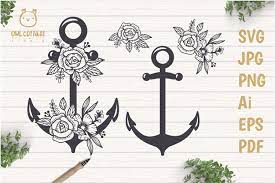 Download Anchor With Flowers Svg Nautical Wedding Decor Cut File 386173 Cut Files Design Bundles