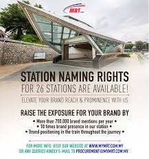 The mrt sbk line (laluan mrt sbk) is a mass rapid transit train line in the klang valley that runs from sungai buloh station, through central kuala lumpur city, to kajang station. Mrt Corp On Twitter Station Naming Rights For 26 Stations Mrt Sungai Buloh Kajang Line Are Available