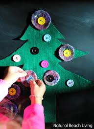 Here are some fun holiday activities & learning games for kids to keep them occupied on seasonal holidays, with critical thinking & social skills activities for all ages! Montessori Diy Button Christmas Tree Natural Beach Living