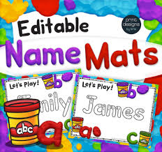 Editable Playdoh Name Mats With Custom Playdoh Font Name Writing Activities First Day Of School Activities Preschool Names