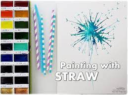 How to splatter paint with a straw. Straw Blow Dandelion Painting Technique Maremi S Small Art Youtube