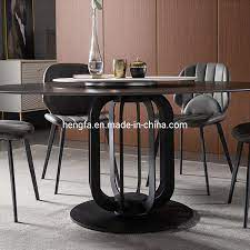 Industrial marie 32'' dining table. China Industrial Factory With Turntable Metal Base Marble Round Dining Table Photos Pictures Made In China Com