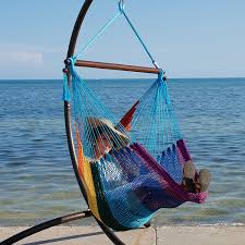 amazon com caribbean hammock chair with footrest 40 inch c stand orange garden outdoor hammock chair hammock hampton bay patio furniture