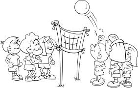 Print out these free coloring pages to entertain your kids. Kids Playing Volleyball Coloring Page Download Print Online Coloring Pages For Free Color Nimbus