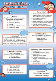 We've got all the father's day activities you'll need. Father S Day Quizzes New And Improved Pub Quiz Questions