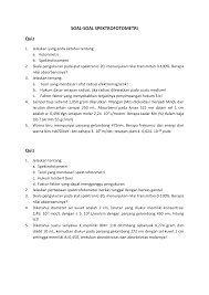 Soal Soal Spektrofotometri Quiz