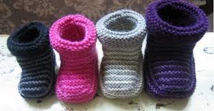 Get the preemie or the newborn patterns for free. Knitted Striped Baby Booties Pattern