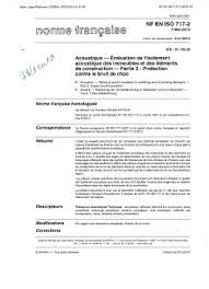 Le format et la mise en page les lettres d'affaires sont presque toujours. Norme Nf En Iso 717 2 Acoustique Evaluation De L Isolement Acoustique Des Immeubles Et Des Elements De Construction Partie 2 Protection Contre Le Bruit De Choc En Pret Au Cidb Recherche Mediatheque Ressources