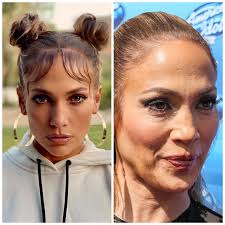 Jennifer Lopez actual 50 year old face (right) vs what she edits & posts on  social media (left) : rExposingInstagramLife
