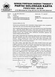 Tak Bisa Kerja Sama Sekretaris Partai Golkar Aceh Diganti