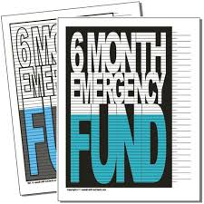 6 month emergency fund debt payoff visuals savings chart