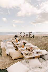 Aloha Picnics Puuloa Beach Park Hawaii Vow Renewal By Oahu Wedding Photographer Desiree Leilani Beach Dinner Boho Beach Wedding Beach Picnic Party