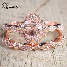 4 carat openwork ring sets for women 925 sterling silver wedding sets rose gold round cut halo engagement ring white diamond band cz solitaire anniversary promise rings 4.6 out of 5 stars 156 $109.00 $ 109. Bamos Vintage Rose Gold Color Cubic Zirconia Ring Set Korean Style Stackable Wedding Rings For Women Fashion Jewelry Accessories Cubic Zirconia Ring Wedding Rings For Womenwedding Rings Aliexpress