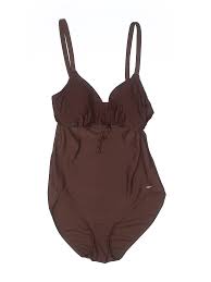 Details About Liz Claiborne Women Brown One Piece Swimsuit 8