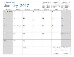2017 Calendar Templates And Images Excel Calendar Excel Calendar Template Calendar Template