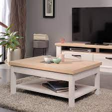 Du bahut en passant par les tables, les chaises, meubles tv. Table Basse 91 80x40x63cm En Decor Bois Blanchi Maison Et Styles