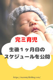 完ミ育児 生後１ヶ月目のスケジュール ねんねトレーニング 妊婦 出産 生後1ヶ月