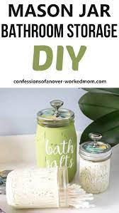 Shop for clear jars with lids online at target. Mason Jar Bathroom Storage Diy Confessions Of An Overworked Mom