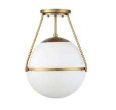 Amirah 1 Light 13 Simple Globe Semi Flush Mount In 2021 Flush Mount Lighting Light Brass Lighting