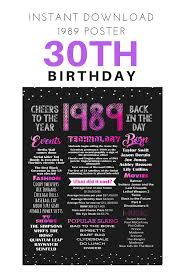 Things To Do For Your 30th Birthday In Florida 30th Birthday Sign 30 Years Ago Poster 30 Birthday Etsy Birthday Chalkboard Sign 30th Birthday Sign Birthday Poster