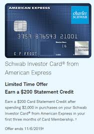 American express invites7 opens the door to great music, theatre, dining, film, fashion and shopping experiences. Expired Schwab Investor Card From American Express 200 Sign Up Bonus Doctor Of Credit