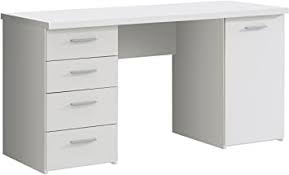 Weißer schreibtisch online kaufen schreibtisch weiß alle breiten büro arbeitszimmer schule design sale alle modelle alle preisklassen. Forte Net106 Schreibtisch Mit 4 Schubkasten Und 1 Tur Holz Weiss Matt 145 X 60 X 76 3 Cm Amazon De Kuche Haushalt Wohnen