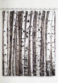 Beyond The Grove Shower Curtain In Winter Birch By Kikkerland Multi Rustic Good Novelty Print Fall Rustic Shower Curtains Vintage Bath Curtains