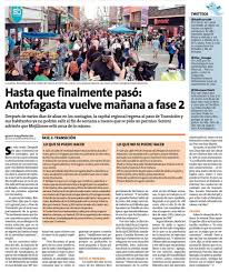 Las comunas de mejillones y antofagasta avanzan a la fase 3 del plan paso a paso, según informó esta mañana el ministerio de salud. Litoralpress Texto De La Noticia