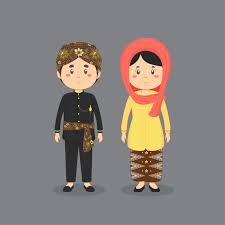 Contoh pakaian adat jawa timur. Couple Character Wearing Betawi Jakarta Traditional Dress 1100227 Vector Art At Vecteezy