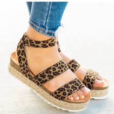 Nature Breeze Shoes Leopard Espadrilles Platform Two Strap Sandals Poshmark
