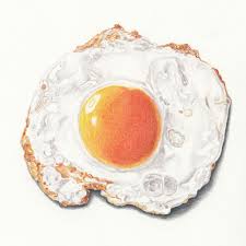 Fried Egg Breakfast Food Drawing By Artist John Gordon 2015 Colored Pencil Food Drawing Fried Egg Food Art
