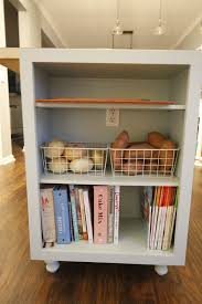 Who says you need actual shelves bookshelves in unused space between fridge and cupboards. Turning A Cabinet Into An Open Bookshelf Kitchen Island Storage Open Bookshelves Kitchen Bookshelf