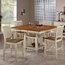 Buy Steve Silver Candice 5 Piece 54x42 Counter Height Set In Oak And White On Sal Country Dining Tables Counter Height Dining Table Set Dining Table In Kitchen