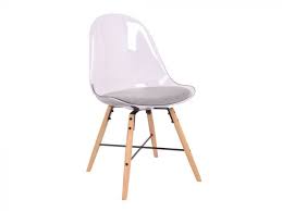 Chaise Scandinave En Plastique Blanc Et Pieds En Bois Lot De 2 Hossa Chaise Chaise Scandinave Chaise Transparente