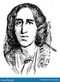 George Eliot Mary Ann Evans, Vintage Illustration Stock Vector