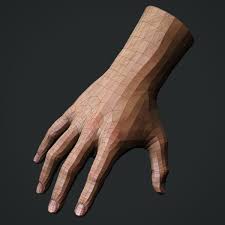 Realistic Male Hand Obj Interactive Design Wireframe Character Modeling