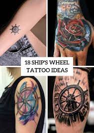 A diagram on the compass face showing the abbreviated names of directions. 18 Incredible Ship Wheel Tattoo Ideas Styleoholic