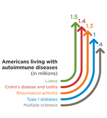 Many diseases of the immune system, also known as autoimmune diseases, are more common in women than in men. Autoimmune Diseases Benaroya Research Institute