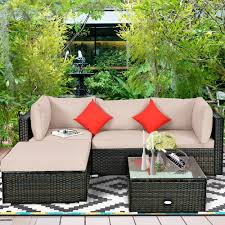 Maybe you would like to learn more about one of these? Costway 5pcs Outdoor Patio Rattan Furniture Set Sectional Conversation W Beige Cushion Walmart Com Diy Garden Furniture Diy Patio Furniture Cheap Comfortable Patio Furniture