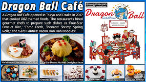 Maybe you would like to learn more about one of these? Derek Padula On Twitter A Dragon Ball Cafe Opened In Tokyo And Osaka In 2017 That Cooked Dbz Themed Foods The Restaurants Hired Gourmet Chefs To Prepare Such Dishes As Four Star Omelet Rice