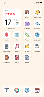 100 Cute Kawaii Ios14 App Covers Doodle Cartoon Aesthetic Etsy App Covers Cute App Homescreen