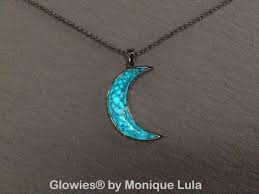 Stainless Steel Crescent Moon Glow Necklace Celtic Moon Etsy Moonglow Necklace Glowing Necklace Moon Necklace