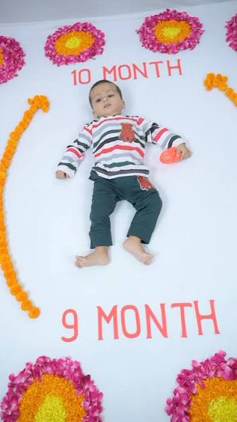 Floral Rangoli & Marigold 10-Month Baby Milestone