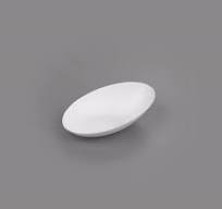 Pulp Safe No PFAS Added White Sugarcane / Bagasse Egg-Shaped Tasting Dish - Home Compostable - 3 1/4" x 2" x 1" - 100 count box