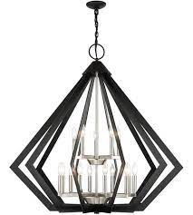 Remote control included for your convenience to operate from a distance. Livex 40928 04 Prism 15 Light 42 Inch Black Foyer Chandelier Ceiling Light