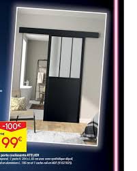 Système pour porte double coulissante, rail lg 5000 mm. Offre Porte Coulissante Atelier Chez Bricorama
