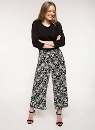 Defacto Kadin Floral Desenli Culotte Pantolon Siyah Morhipo 22726907 Rahat Kadin Olmak Pantolon